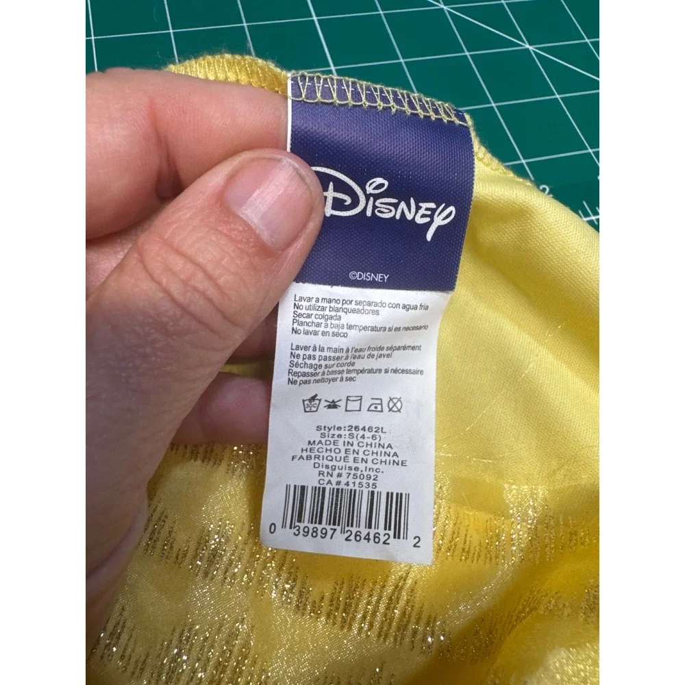 Disney Belle Beauty and the Beast Costume Dress Yellow Gold Girls Small 4-6